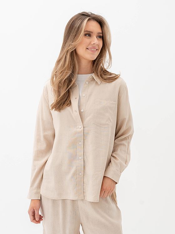 Only Tokyo Linen Blend Shirt Moonbeam