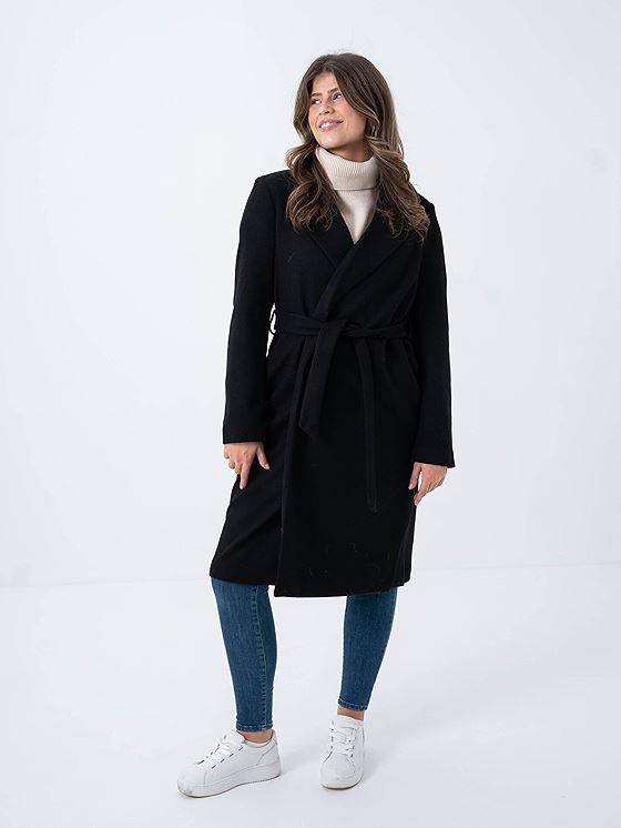 Only Alvilda Life Wrap Coat Black