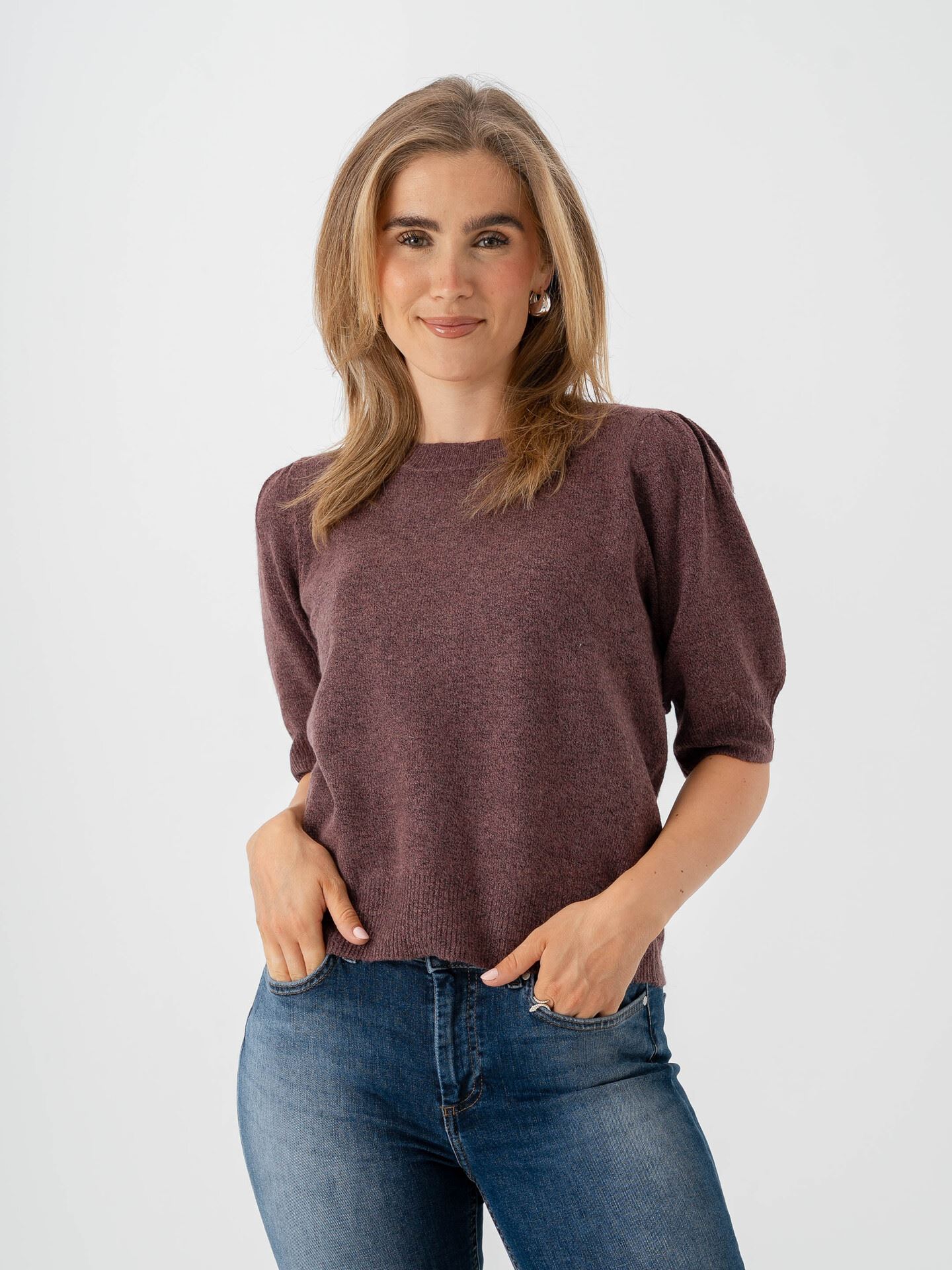 Only Rica Life 2/4 Pullover Knit Rose Brown w. Melange