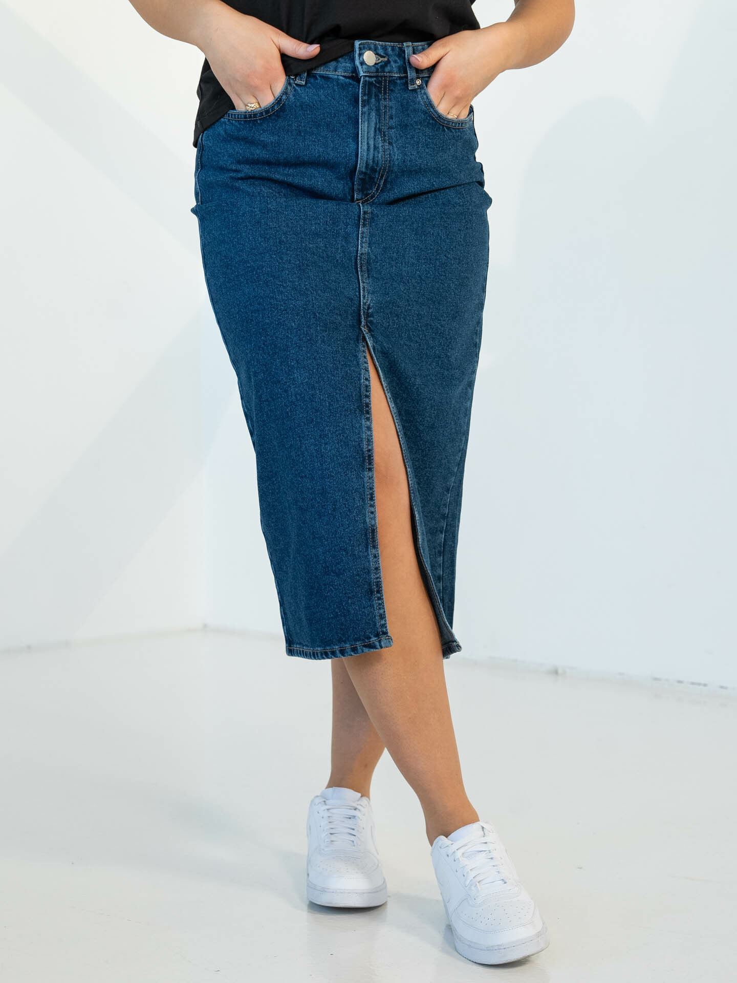 Only Bianca Midi Skirt Denim Medium Blue Denim