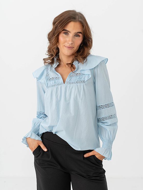 Only Julia Life Long Sleeve Blouse Cashmere Blue