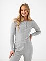 Only Carlotta Long Sleeve O-Neck Button Top Light Grey Melange