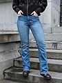Only Blush Mid Waist Flared Rhineston Denim Medium Blue Denim