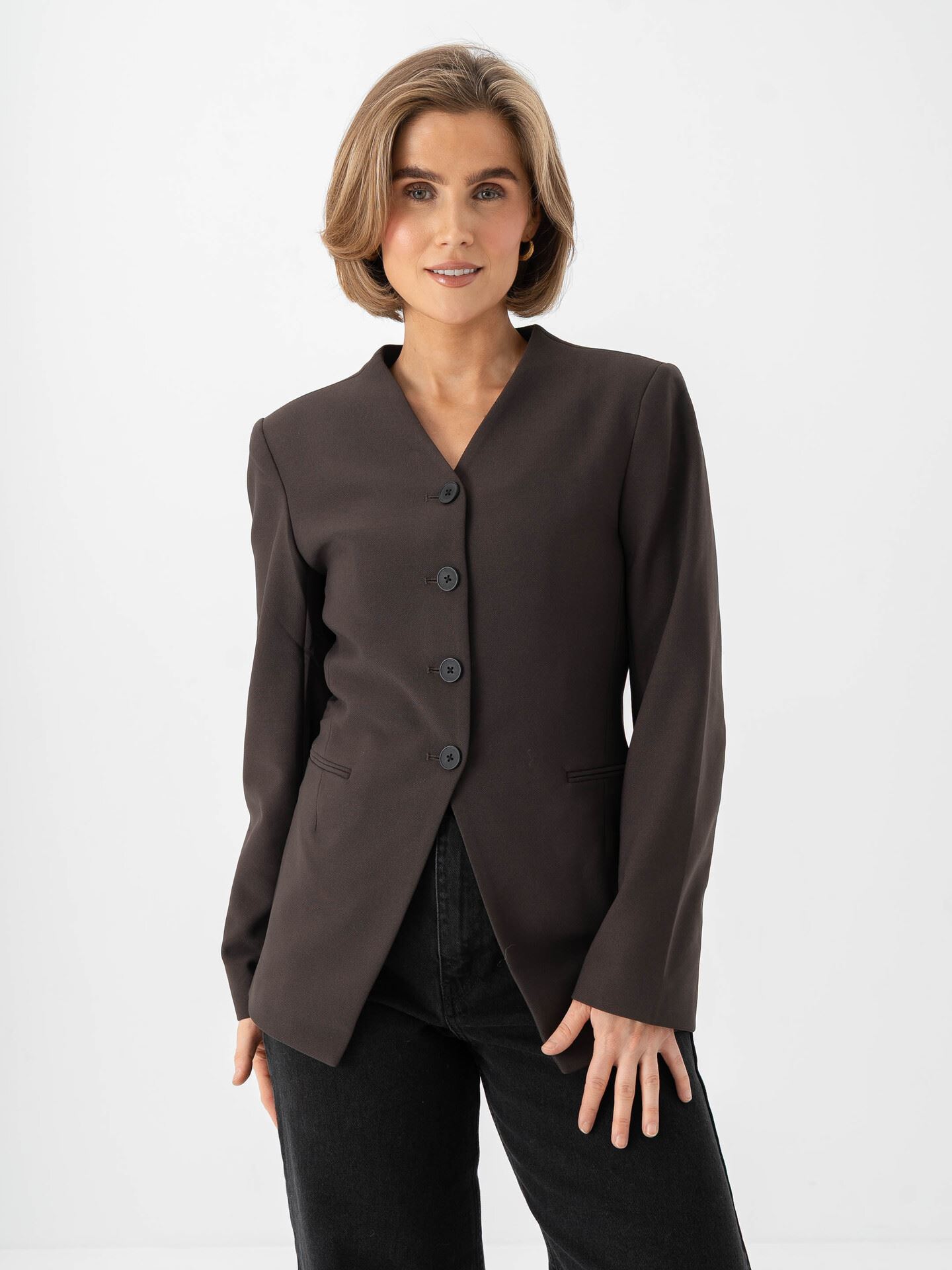 Only Lamina Life Long Sleeve Fit Blazer Mulch