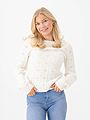 Only Katia Long Sleeve Structure O-Neck Pullover Cable Knit Baby'S Breath