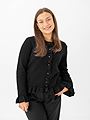 Only Rima Long Sleeve Frill Butto Cardigan CS Knit Black