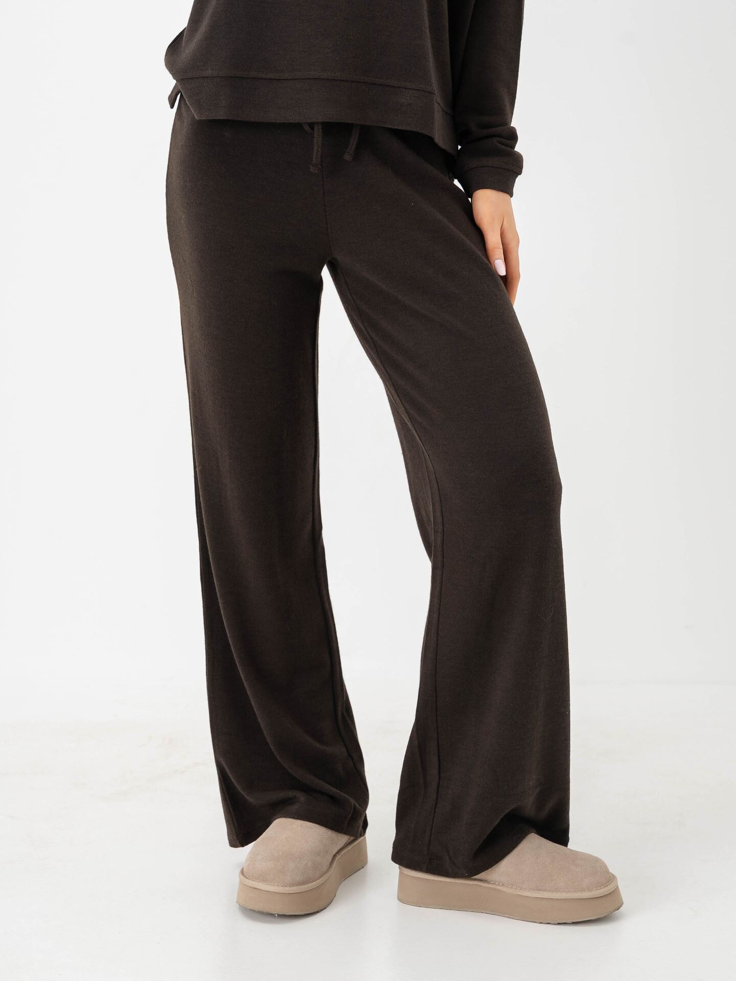 Only Kaya Life Wide Pants JRS Chocolate Torte