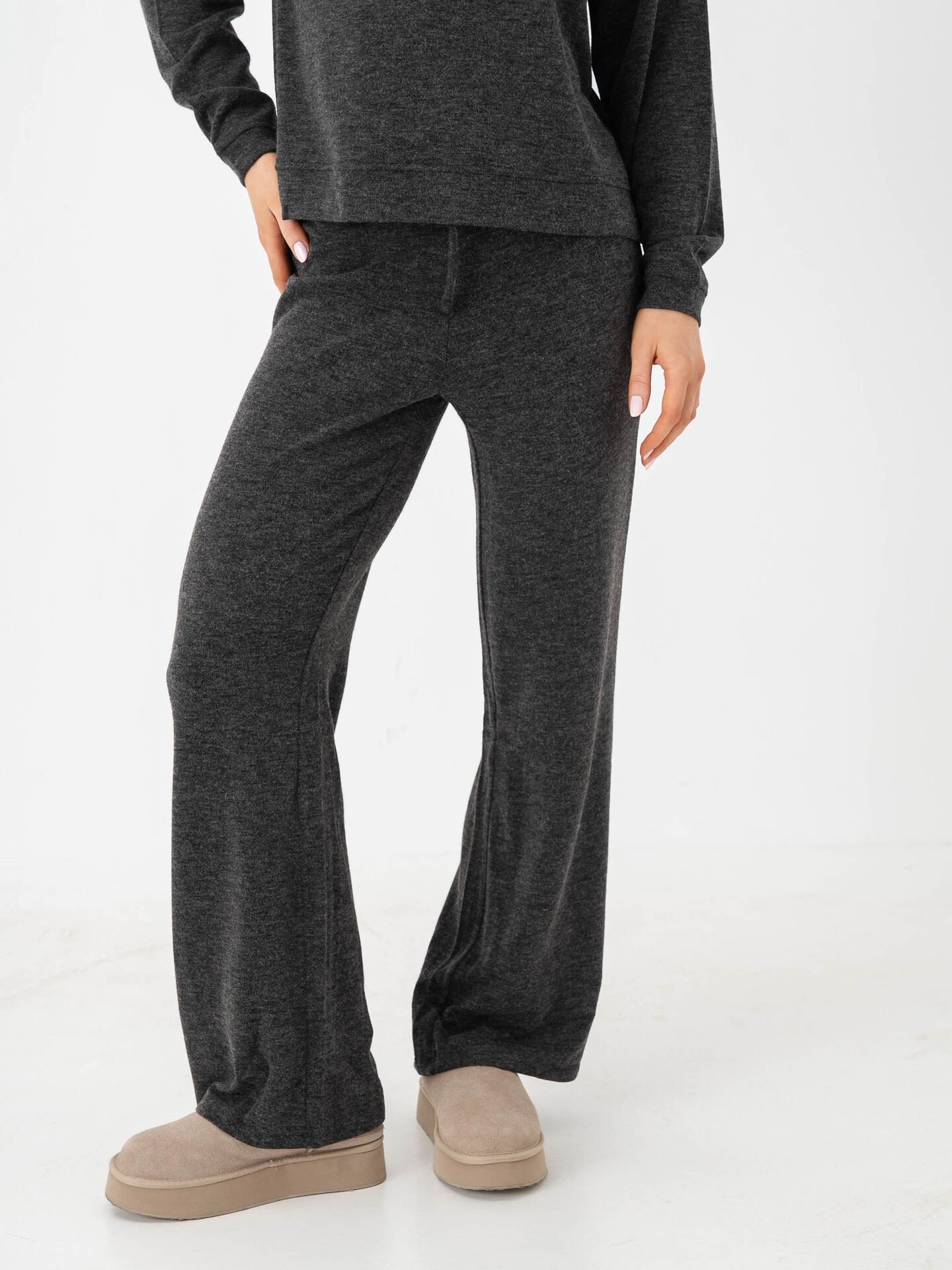 Only Kaya Life Wide Pants JRS Dark Grey Melange