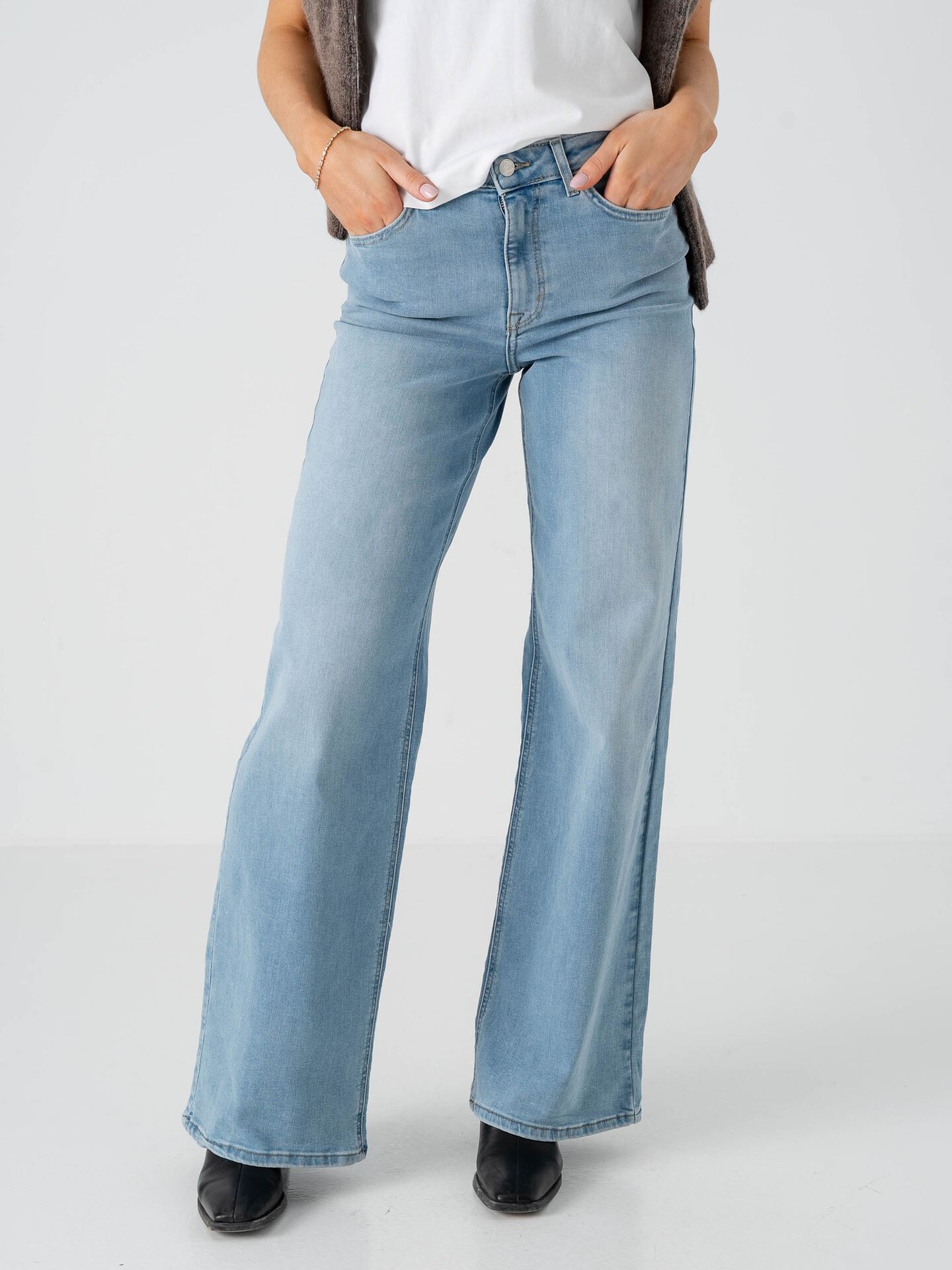 Only Madison Blush High Waist Wide Denim Light Blue Denim