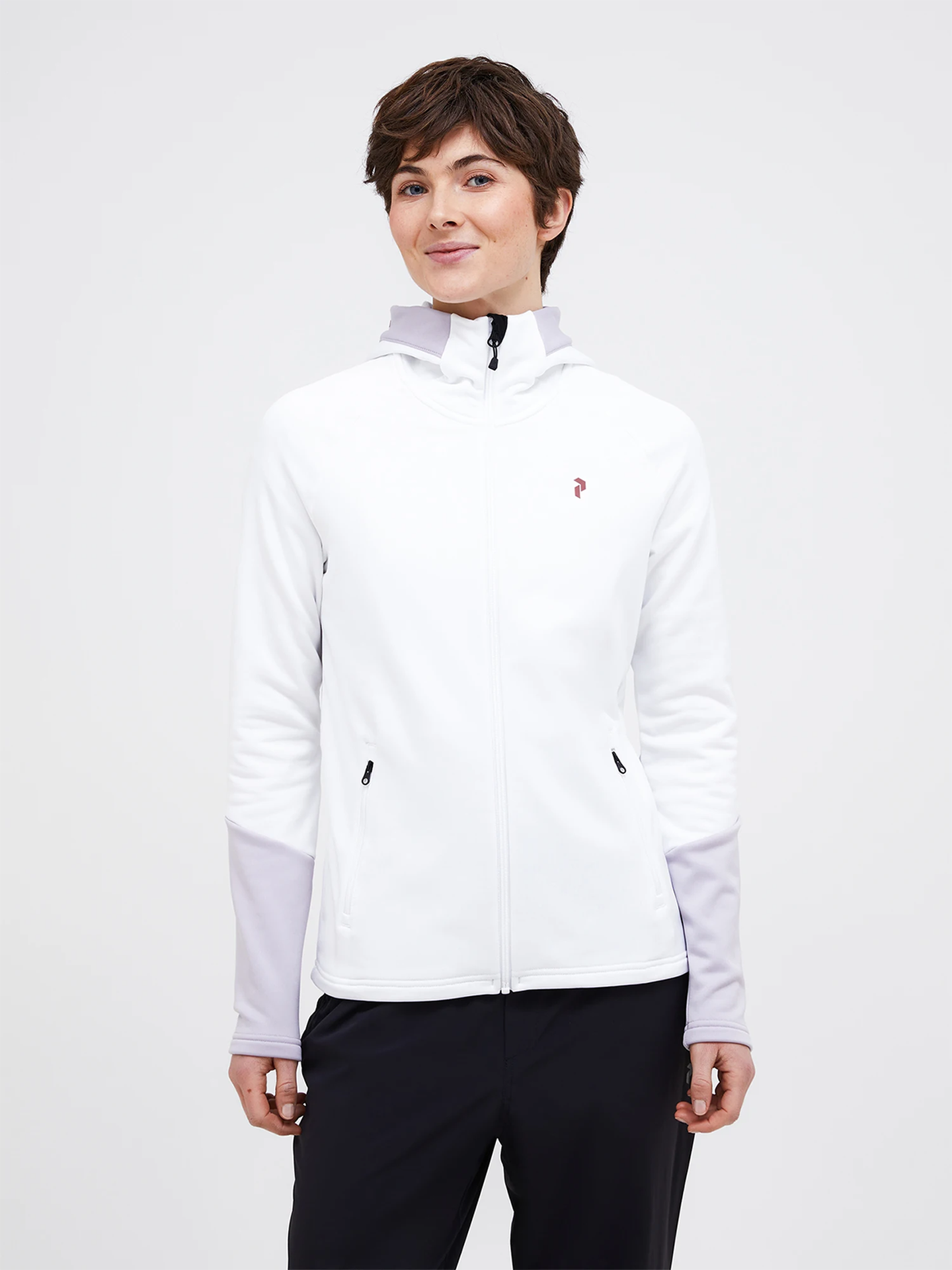 Peak Performance Rider Essentials Zip Hood White / Misty Lavendel