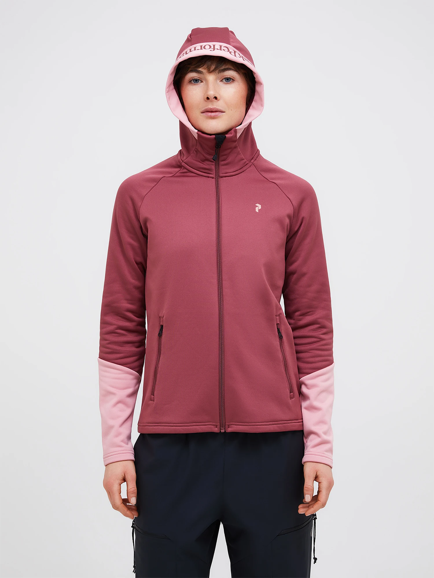 Peak Performance Rider Essentials Zip Hood Wild Rouge / Warm Blush