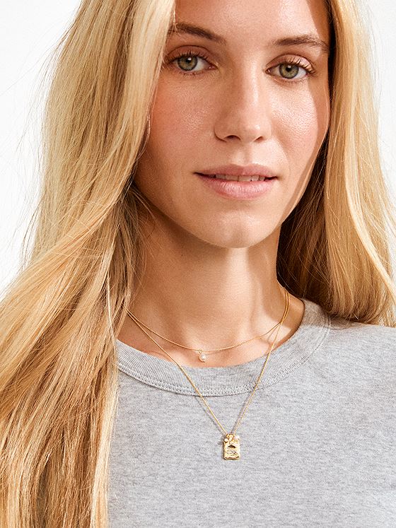 Pilgrim Fire Halskjede 2-i-1 Sett Gold