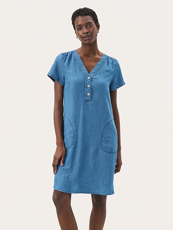 Part Two Kaminas Dress Medium Blue Denim