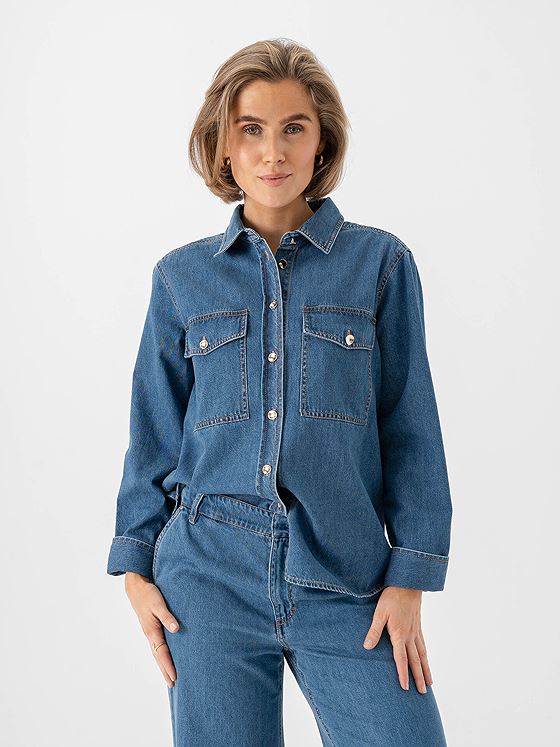 Part Two Payas Shirt Medium Blue Denim