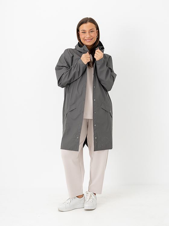 Rains Long Jacket Grey