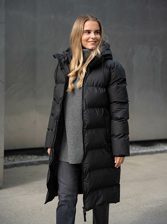 Rains Alta Longer Puffer Jacket Black