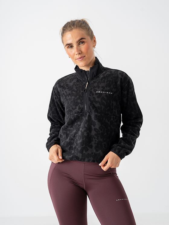Röhnisch Thermal Half Zip Fleece Grey Leo Print