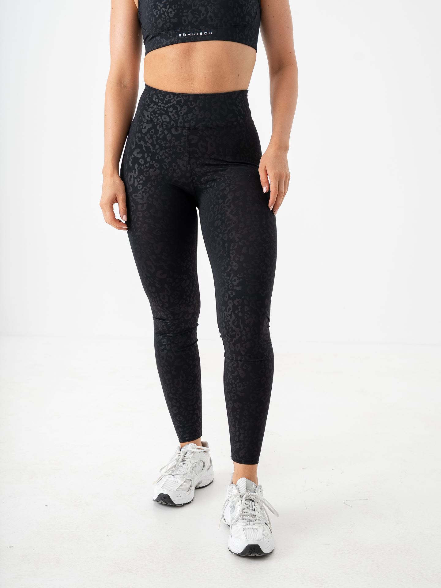 Röhnisch Leo Emboss High Waist Tights Leo Emboss Black