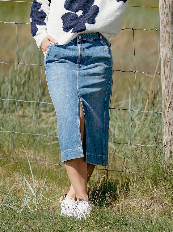 Replay Midi Skirt Light Blue