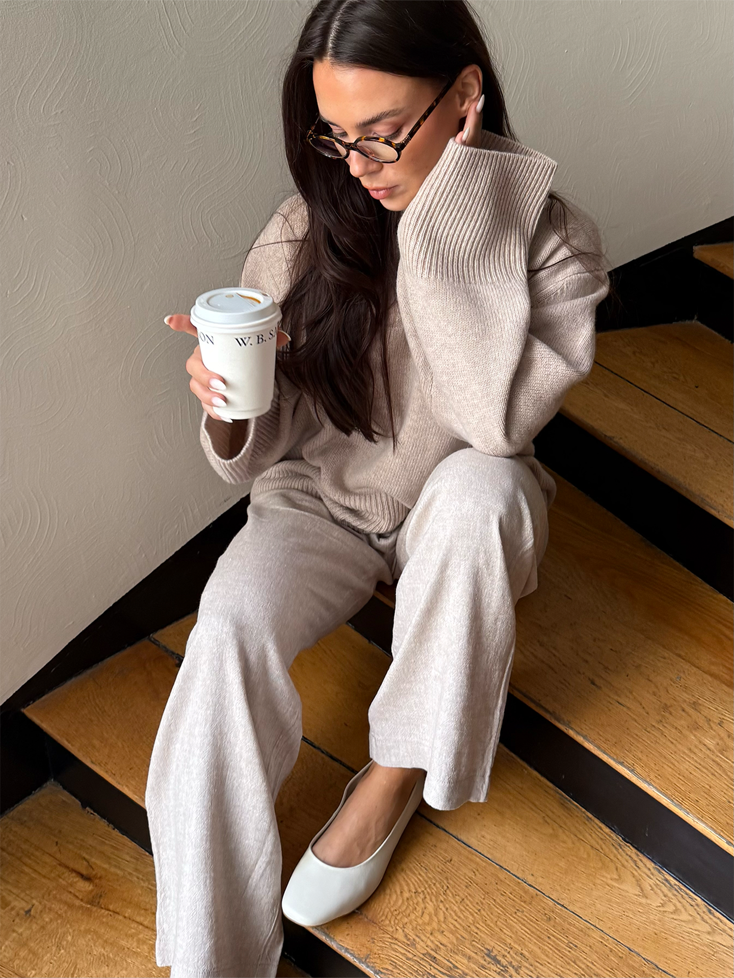 Second Female Alpha Knit O-Neck Pumice Stone