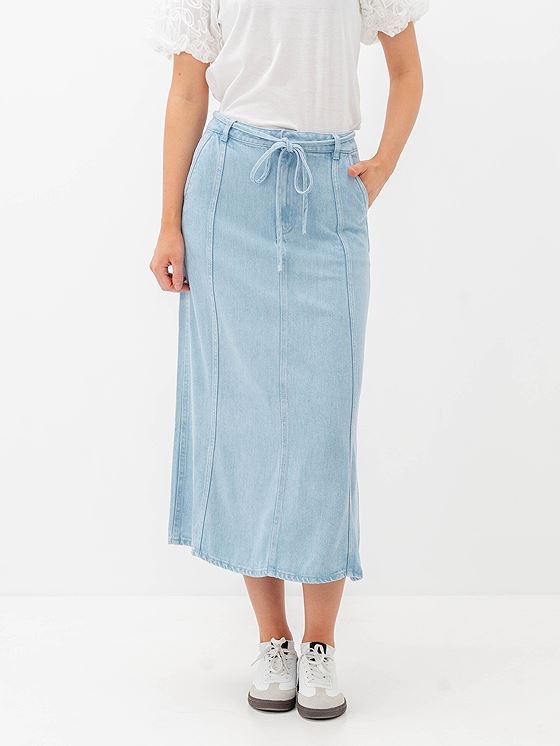 Second Female Irvin Denim Skirt Light Blue Denim