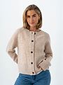 Selected Femme Lulu Long Sleeve Knit Short Cardigan Birch Melange