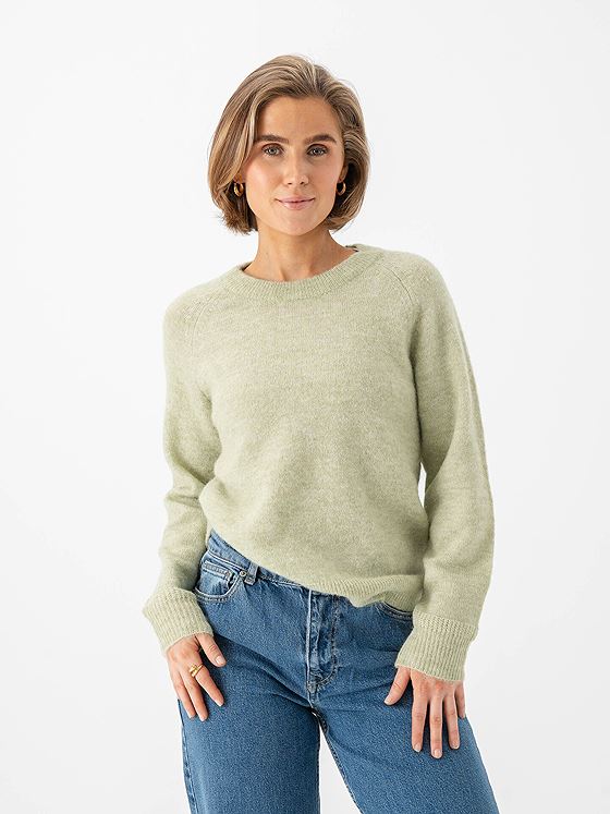 Selected Femme Lulu Long Sleeve Knit O-Neck Lint Melange