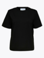 Selected Femme Essential Short Sleeve Boxy Tee Black