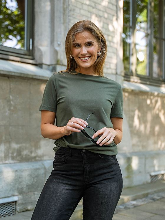 Selected Femme My Essential Short Sleeve O-Neck Tee Deep Depths