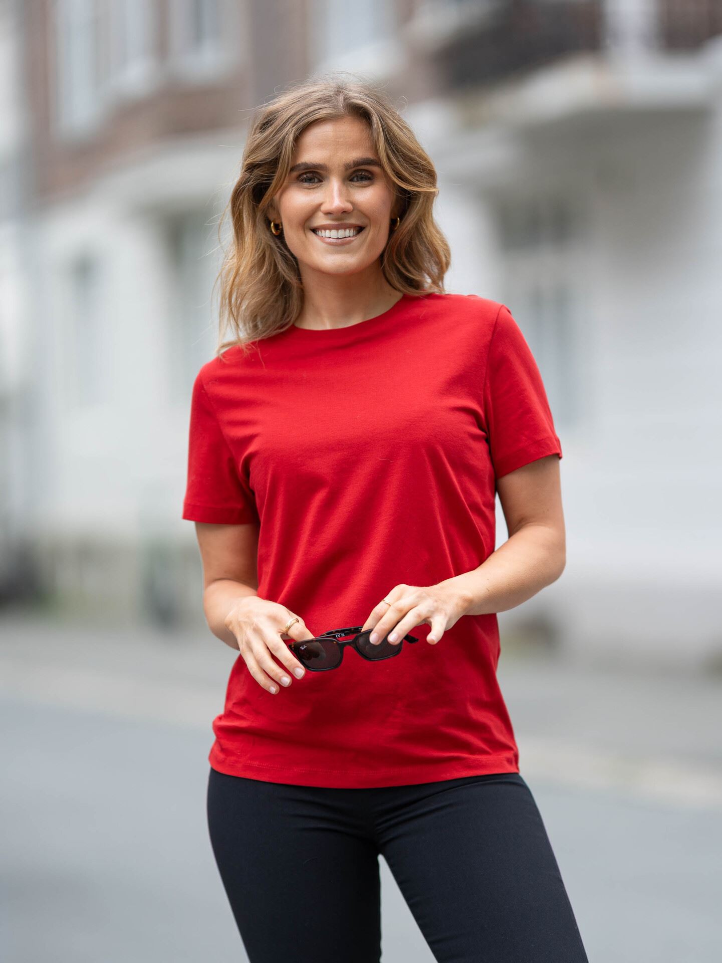 Selected Femme My Essential Short Sleeve O-Neck Tee Equestrian Red