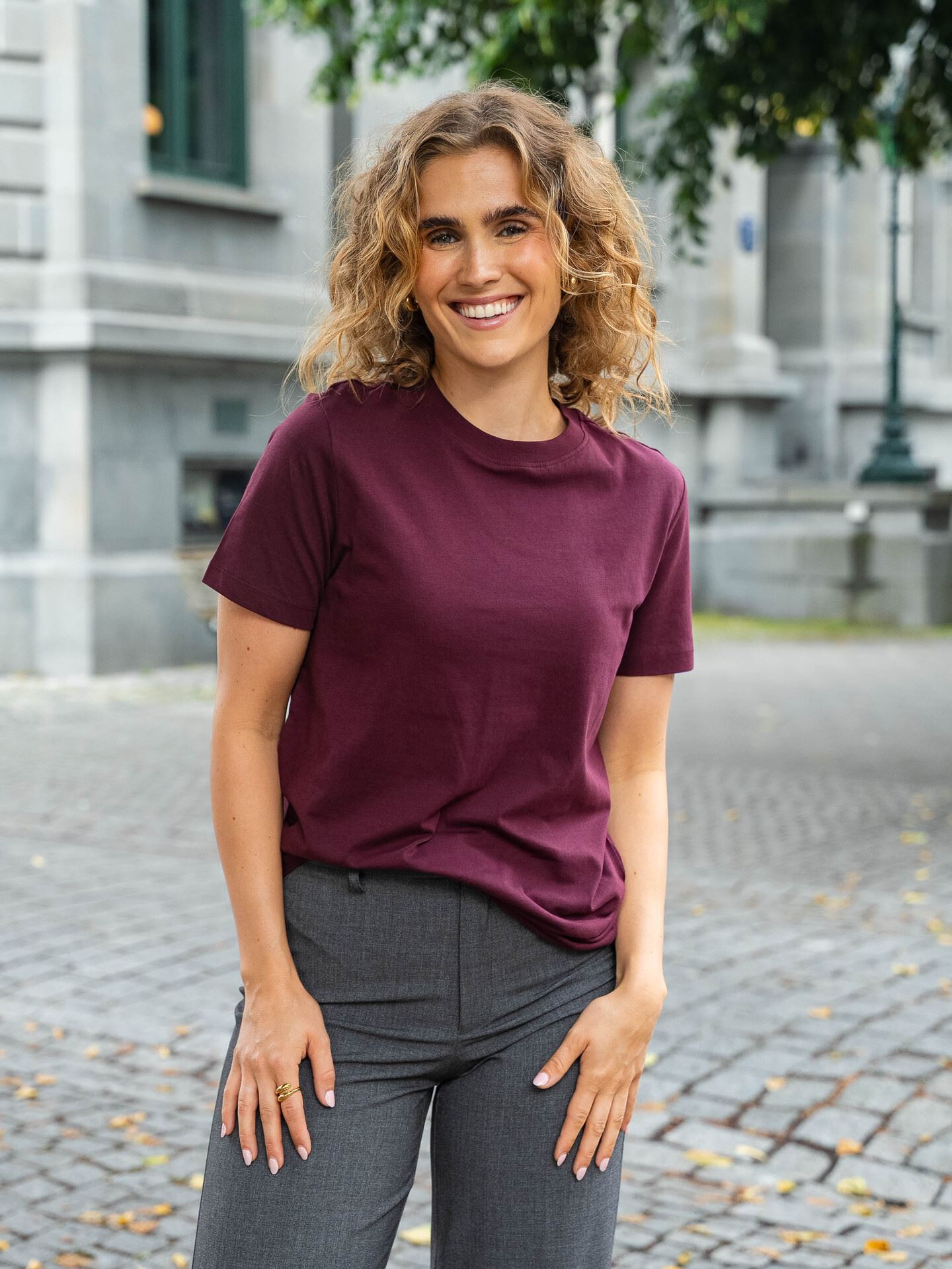 Selected Femme My Essential Short Sleeve O-Neck Tee Fig