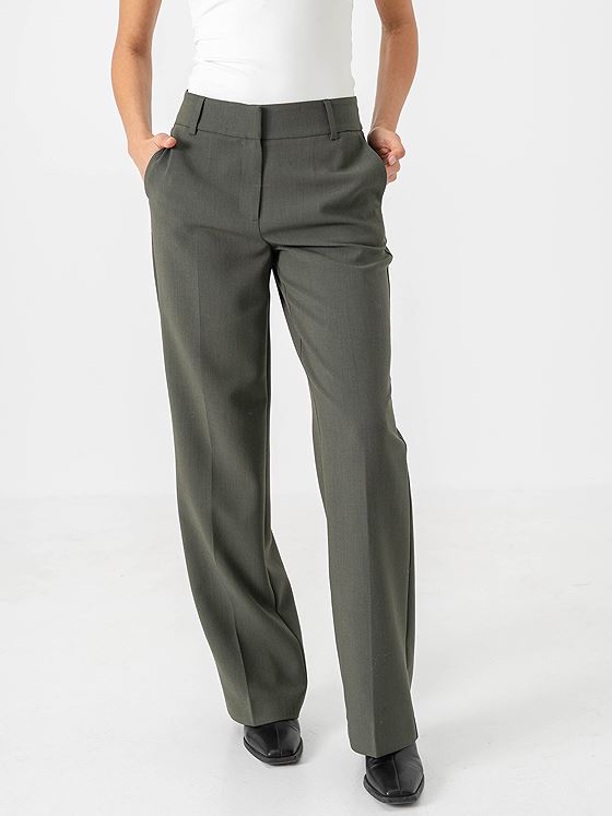 Selected Femme Rita Mid Waist Wide Pant Deep Depths MELANGE