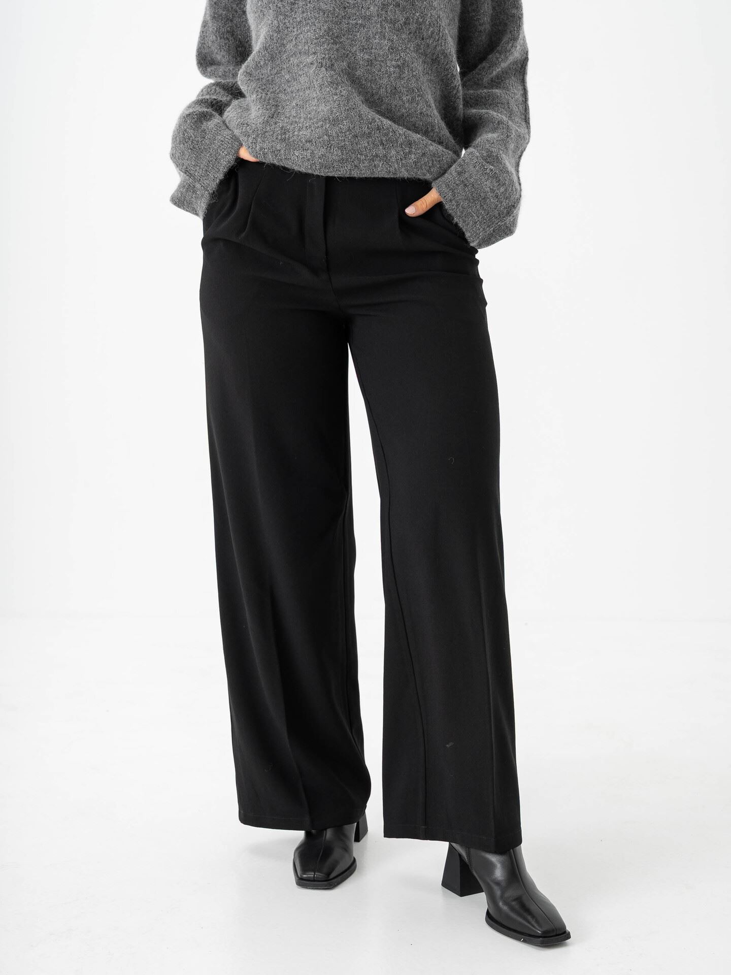 Selected Femme Tinni Midwaist Wide Pant Black