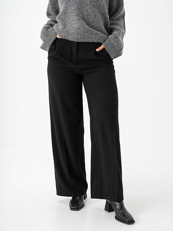 Selected Femme Tinni Midwaist Wide Pant Black