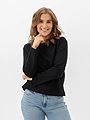 Selected Femme Essential Long Sleeve Boxy Tee Black
