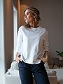 Selected Femme Essential Long Sleeve Boxy Tee Hvit