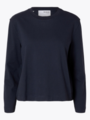 Selected Femme Essential Long Sleeve Boxy Tee Dark Sapphire