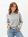 Selected Femme Essential Long Sleeve Boxy Tee Light Grey Melange