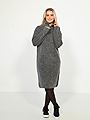 Selected Femme Sia Ras Long Zipper Knit Dress Medium Grey Melange