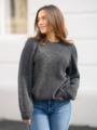 Selected Femme Lulu Long Sleeve Structure Knit O-Neck Volcanic Ash