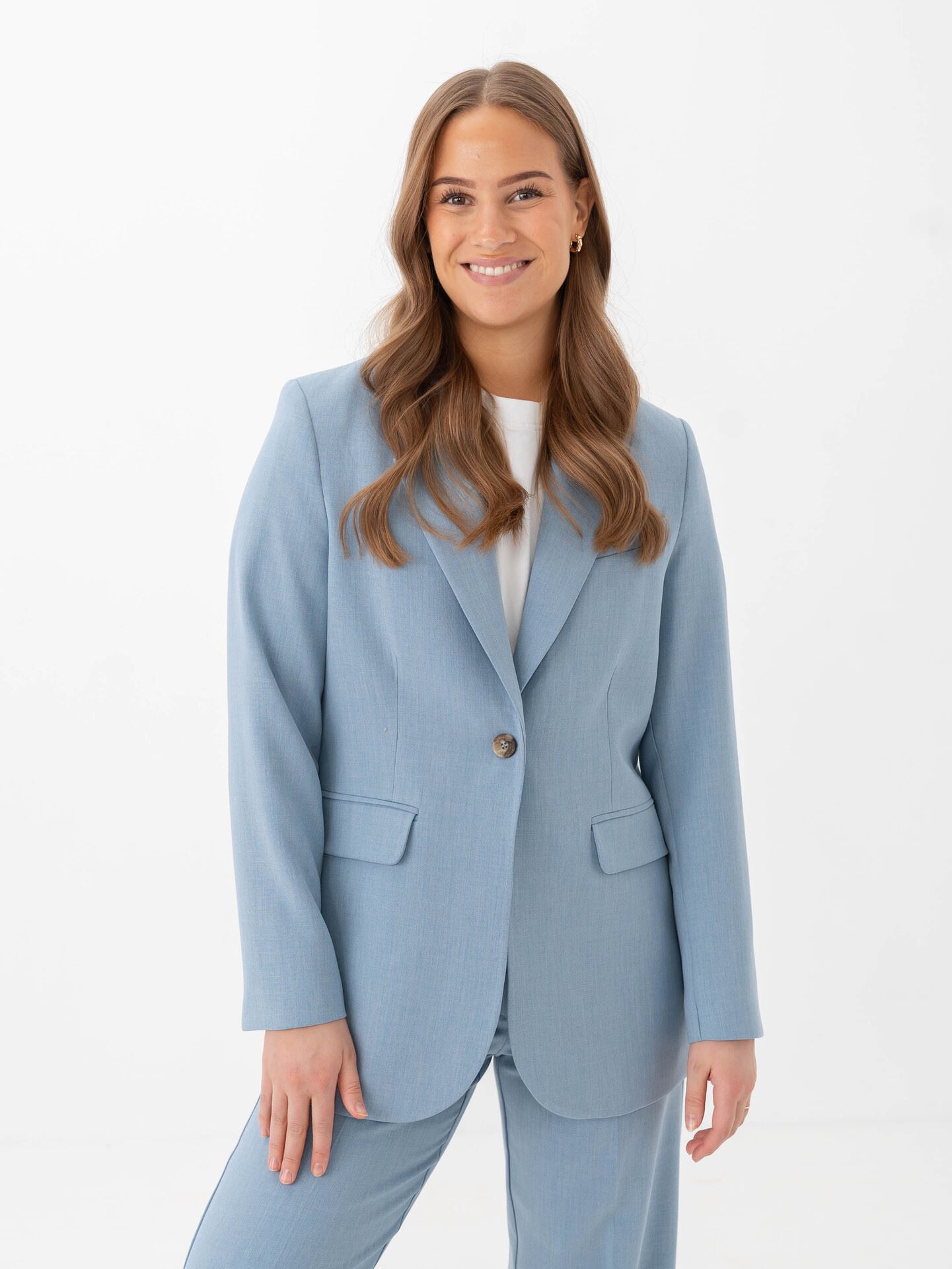 Selected Femme Rita-Freia Long Sleeve Long Blazer Endless Sky