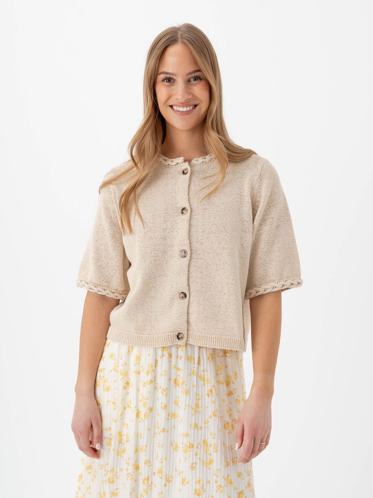 Selected Femme Alma 2/4 Knit Cardigan Birch