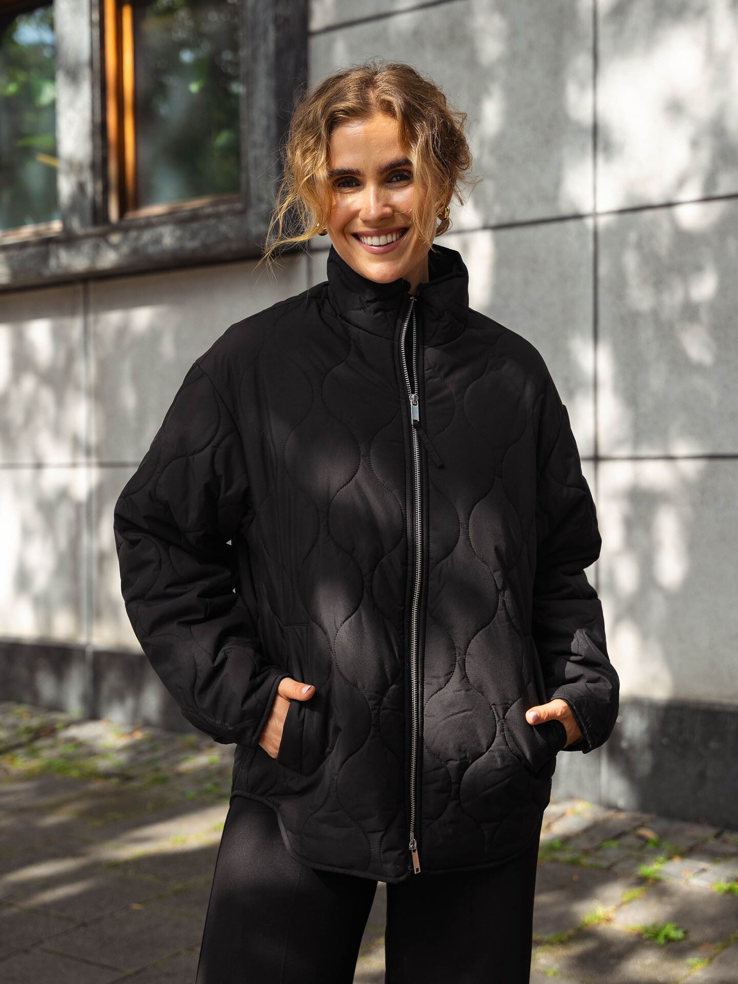 Selected Femme Cilla Quilted Jacket Black