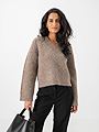Selected Femme Anjuli Long Sleeve Knit V-Neck Delicioso Melange