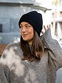 Selected Femme Lulu Lano Knit Beanie Black