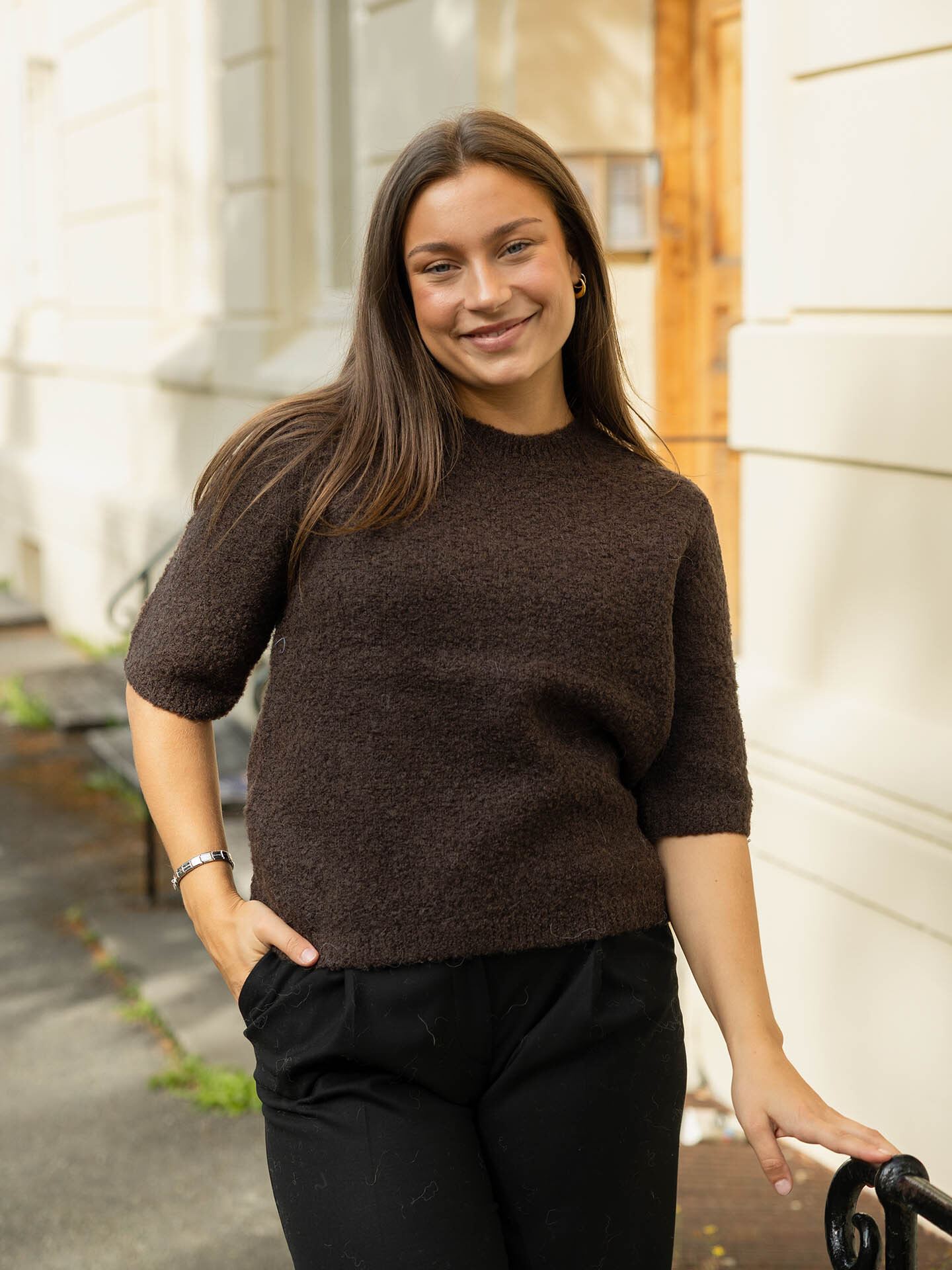 Selected Femme Lelou 2/4 Knit O-Neck Delicioso