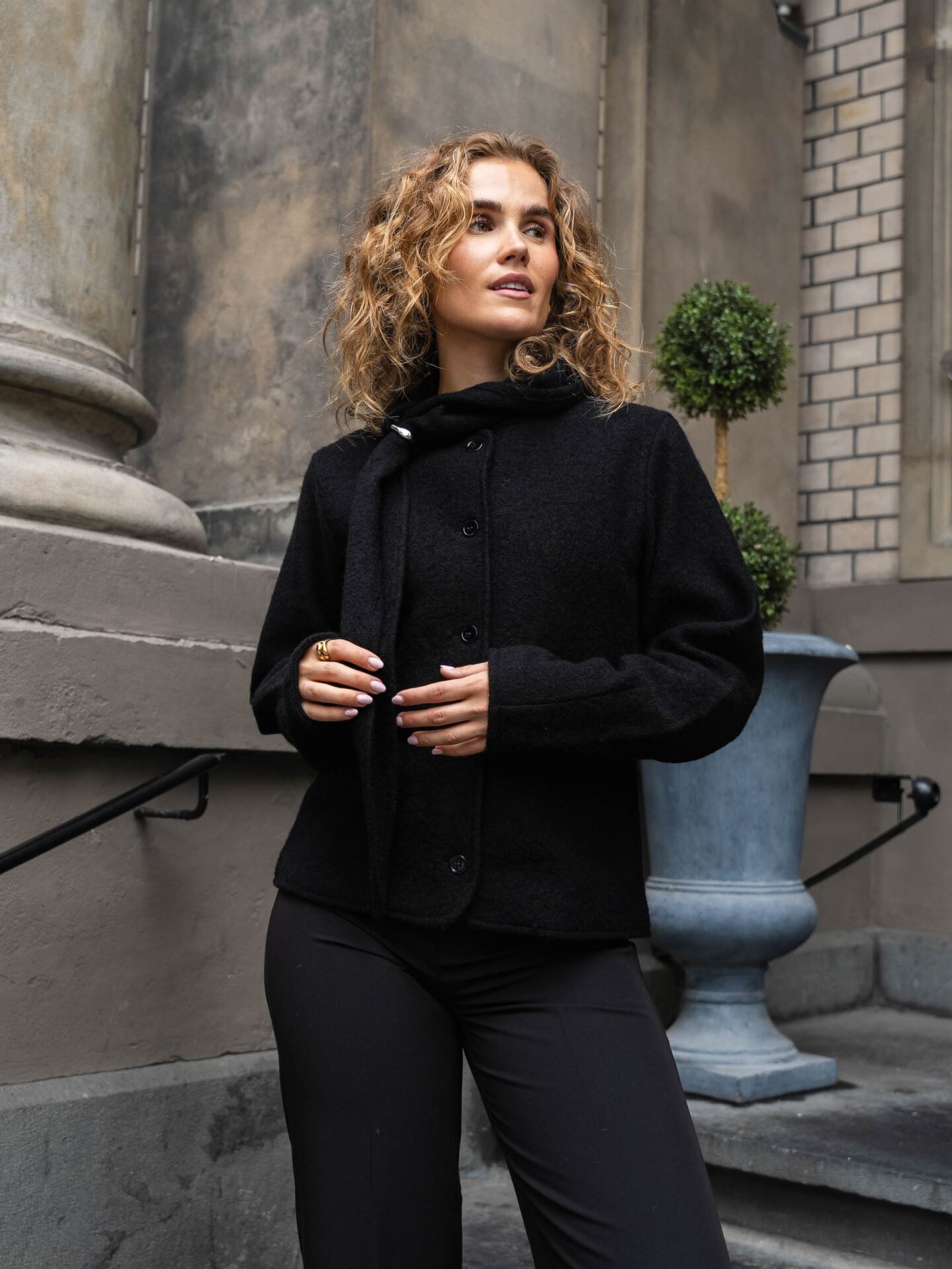 Selected Femme Darla Long Sleeve Knit Jacket Black