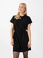 Selected Femme Oversized Sandra Short Sleeve Short Dress Black With Silver Lurex