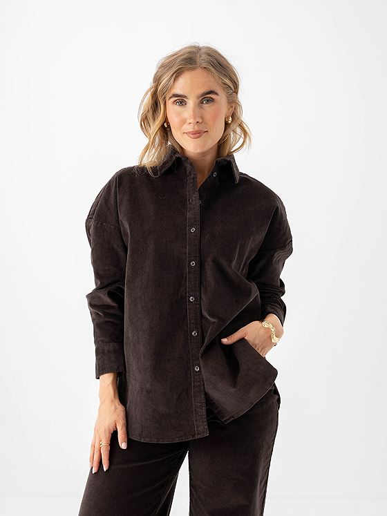 Selected Femme Runa Corduroy Shirt Chocolate Torte