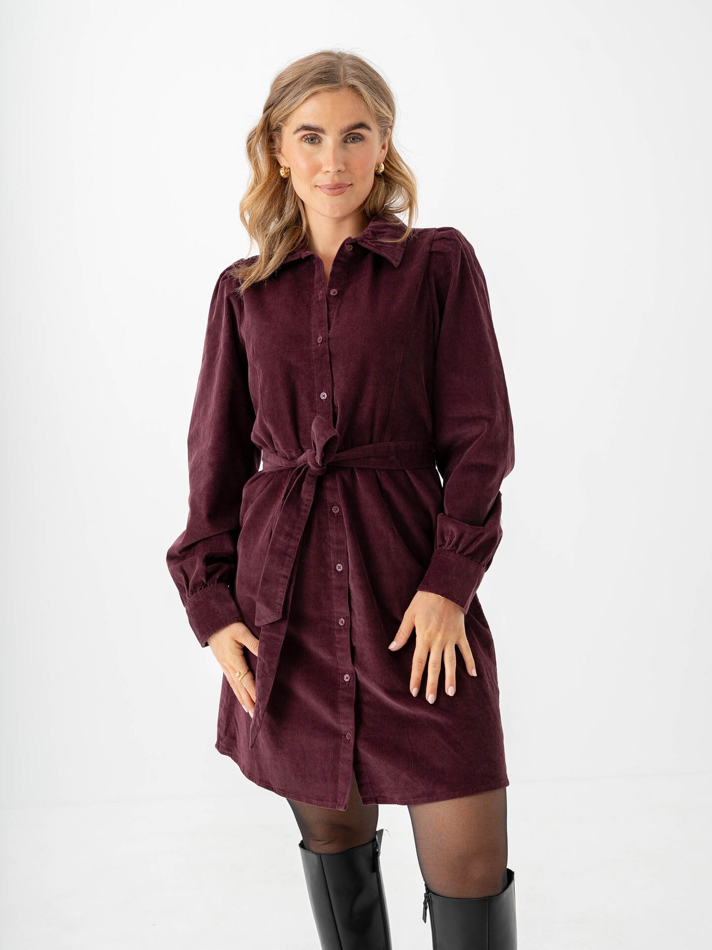 Selected Femme Runa Short Corduroy Dress Fig